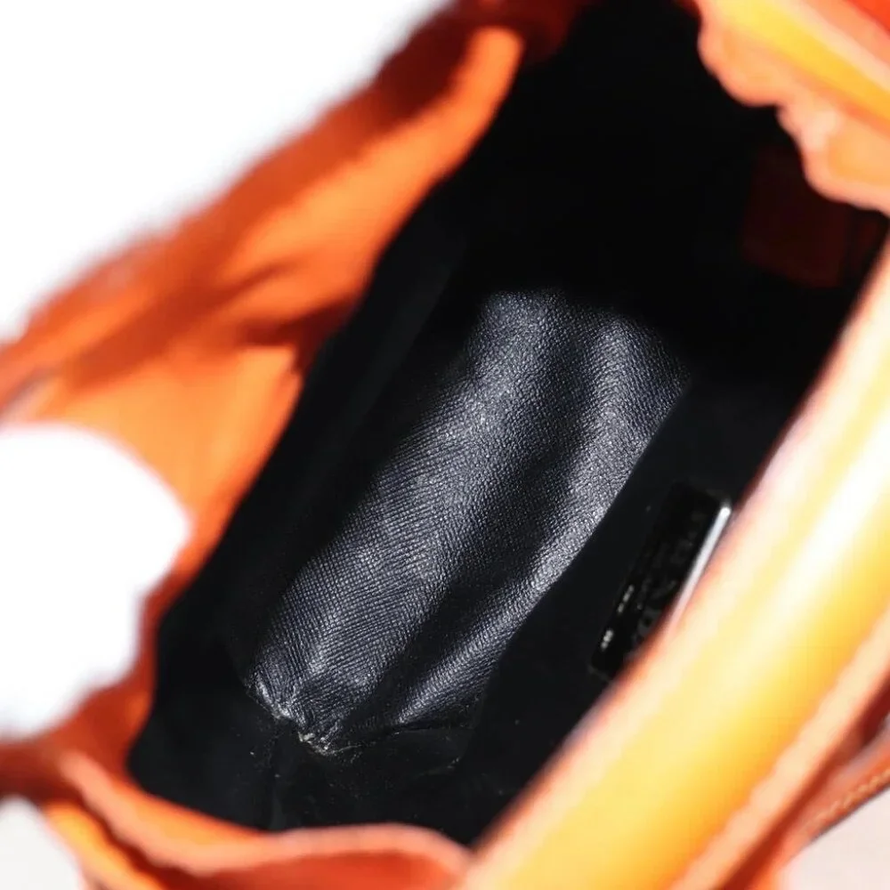 PRADA Shoulder Bag Leather 2way Orange Gold - Picture 14 of 15